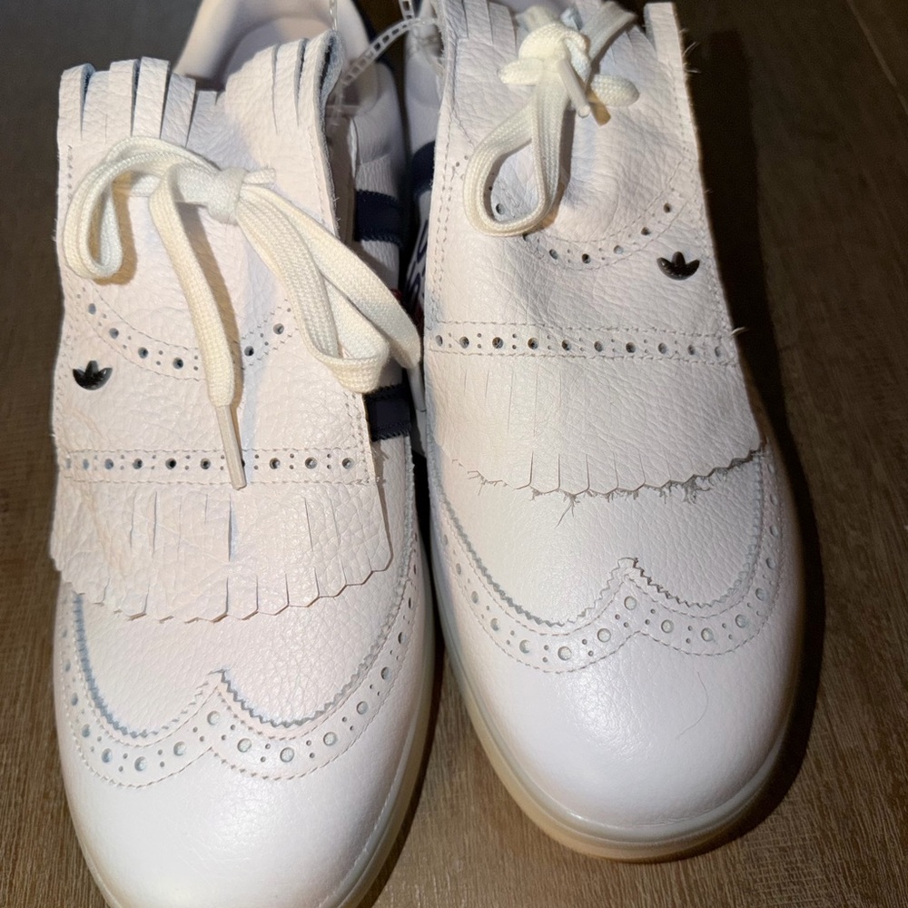 Adidas CourseCup Spikeless Golf Shoes - Cloud White/Night Indigo/Better Scarlet